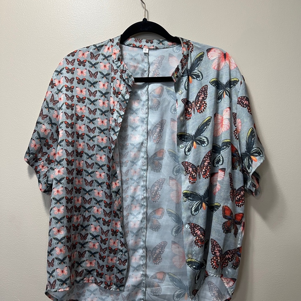 SHEIN Women's Butterfly Print Blouse - Multicolor